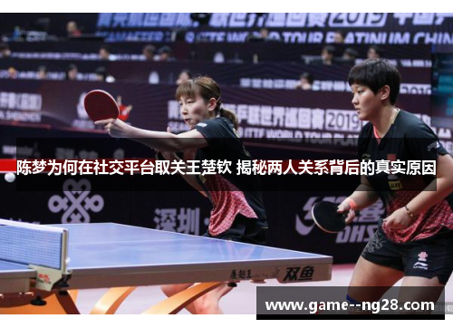 陈梦为何在社交平台取关王楚钦 揭秘两人关系背后的真实原因 陈梦为何在社交平台取关王楚钦 揭秘两人关系背后的真实原因