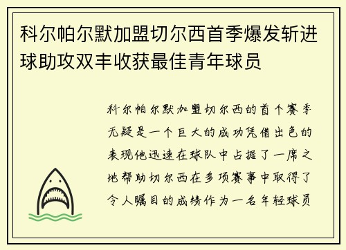科尔帕尔默加盟切尔西首季爆发斩进球助攻双丰收获最佳青年球员 科尔帕尔默加盟切尔西首季爆发斩进球助攻双丰收获最佳青年球员